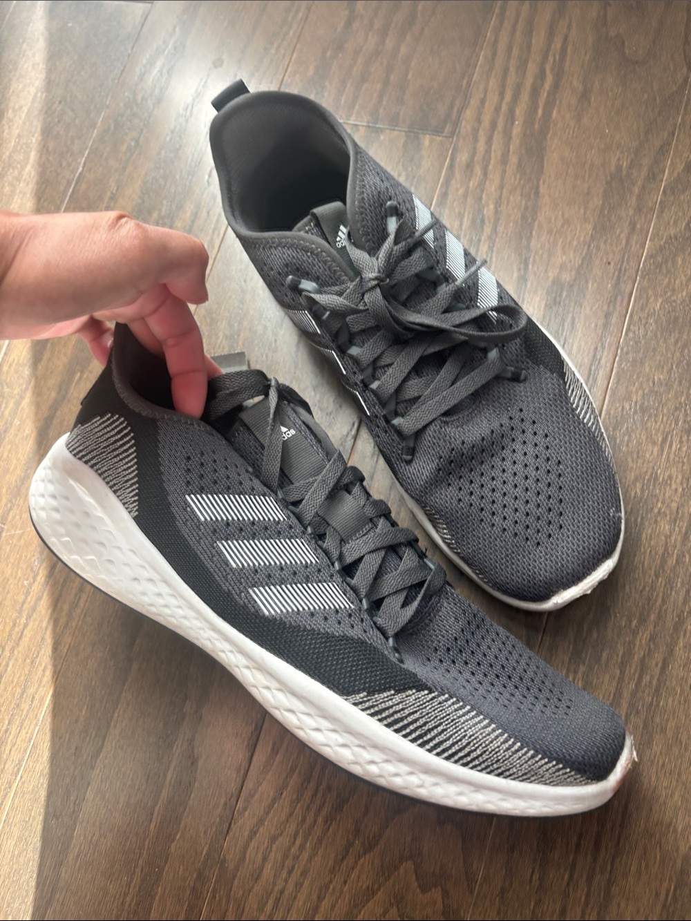 adidas Men's Gray Mesh Running Shoes